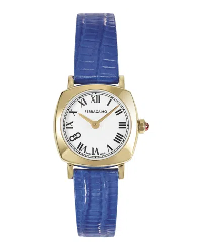 Ferragamo Soft Square Leather Watch In Multi