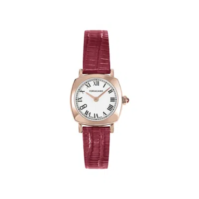 Pre-owned Ferragamo Soft Square Leather Watch 'rose Gold' | Women's Size Onesize