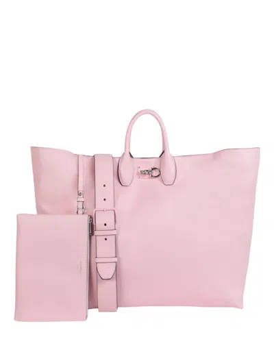 Ferragamo Soft Studio Tote Bag In Pink