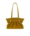 Ferragamo Soft Suede Shoulder Bag In Yellow