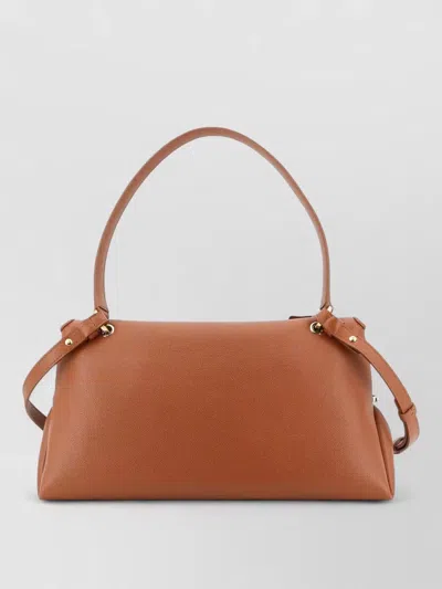 Ferragamo Soft Texture Clutch Bag Top Handle Strap