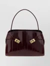 Ferragamo Soft Touch Shoulder Bag With Gold Hardware In Burgundy