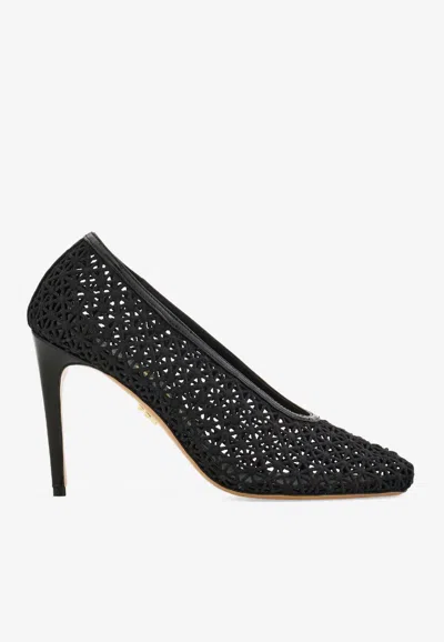 FERRAGAMO SOL 95 MACRAMÉ PUMPS