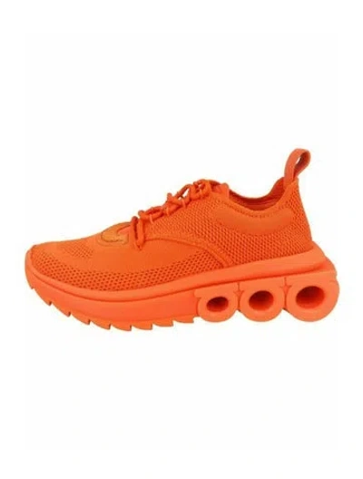 Pre-owned Ferragamo Solid Athletic Sneakers W/ Tags In Orange