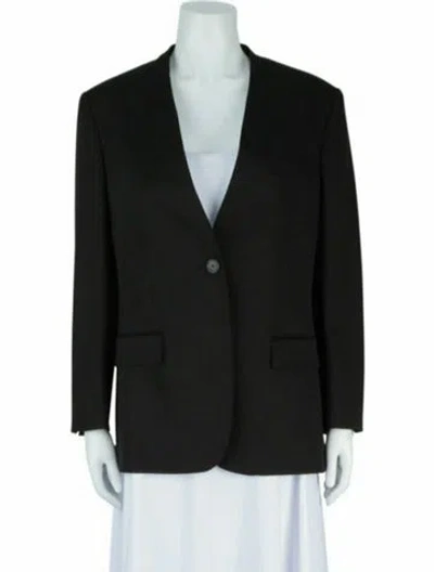 Pre-owned Ferragamo Solid Blazer W/ Tags In Black