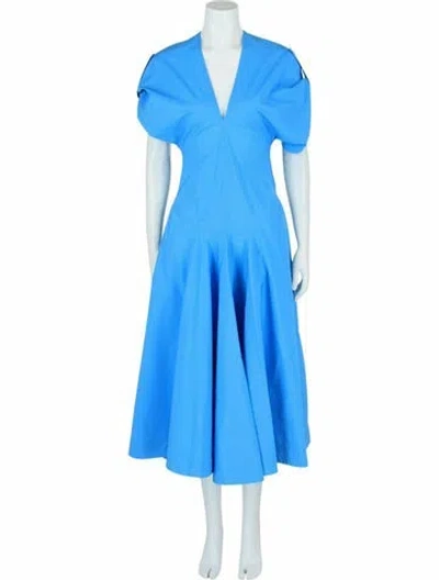 Pre-owned Ferragamo Solid Casual Dress W/ Tags In Blue