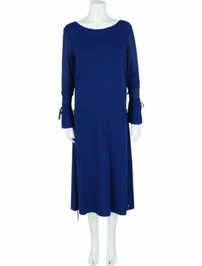 Pre-owned Ferragamo Solid Casual Dress W/ Tags In Blue