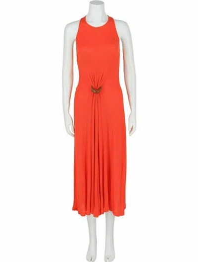 Pre-owned Ferragamo Solid Casual Dress W/ Tags In Orange