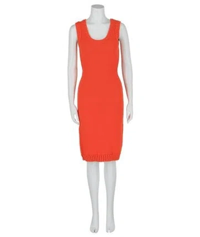 Pre-owned Ferragamo Solid Casual Dress W/ Tags In Orange