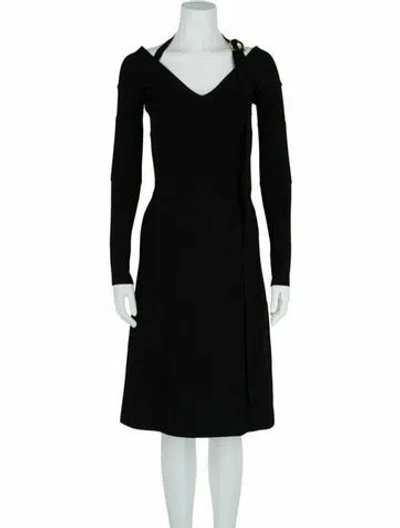 Pre-owned Ferragamo Solid Dress W/ Tags In Black