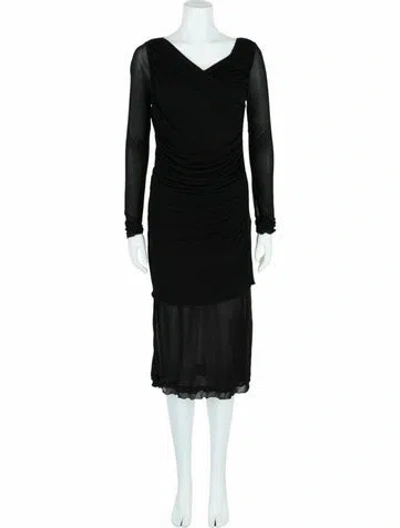Pre-owned Ferragamo Solid Dress W/ Tags In Black