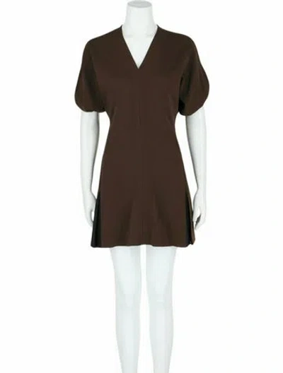 Pre-owned Ferragamo Solid Dress W/ Tags In Brown