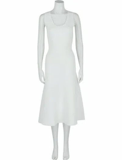 Pre-owned Ferragamo Solid Dress W/ Tags In White