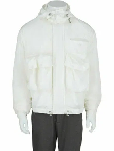 Pre-owned Ferragamo Solid Jacket Hoodie W/ Tags In White