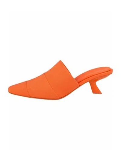 Pre-owned Ferragamo Solid Mules W/ Tags In Orange