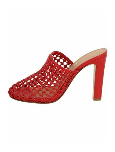 Pre-owned Ferragamo Solid Mules W/ Tags In Red
