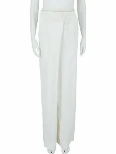 Pre-owned Ferragamo Solid Pants W/ Tags In White