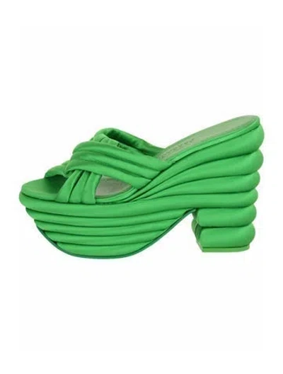 Pre-owned Ferragamo Solid Sandals W/ Tags In Green