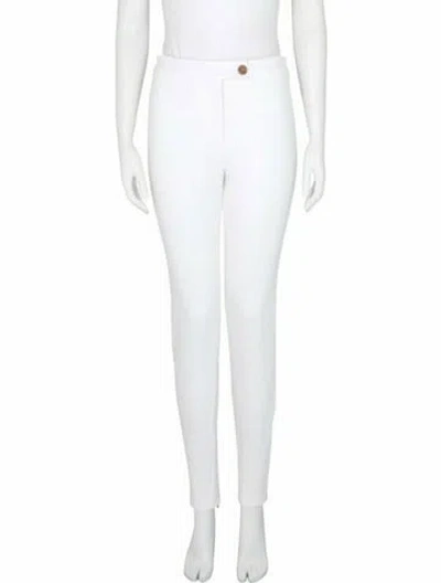 Pre-owned Ferragamo Solid Skinny Leg Pants W/ Tags In White