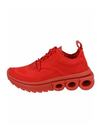 Pre-owned Ferragamo Solid Sneakers W/ Tags In Red
