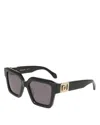 Ferragamo Solid Square Sunglasses, 53mm In Black
