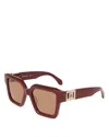 Ferragamo Solid Square Sunglasses, 53mm In Burgundy