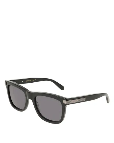 Ferragamo Solid Square Sunglasses, 55mm In Black