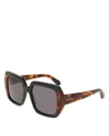 Ferragamo Solid Square Sunglasses, 56mm In Brown