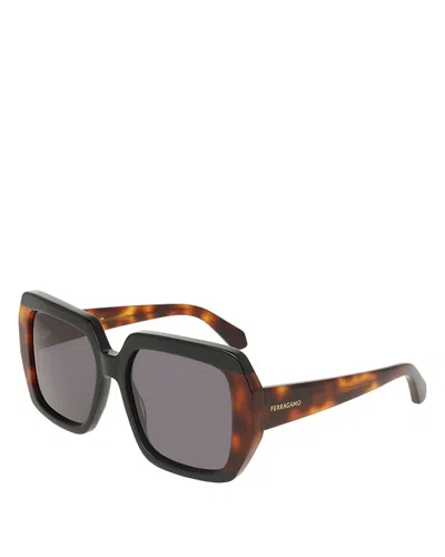 Ferragamo Solid Square Sunglasses, 56mm