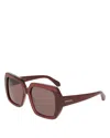 Ferragamo Solid Square Sunglasses, 56mm In Brown