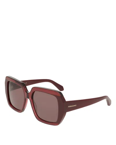Ferragamo Solid Square Sunglasses, 56mm
