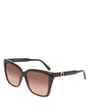 Ferragamo Solid Square Sunglasses, 57mm In Black