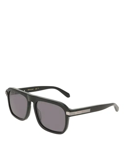 Ferragamo Solid Square Sunglasses, 57mm In Black