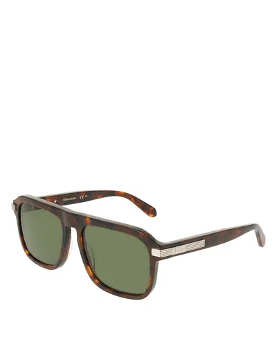 Ferragamo Solid Square Sunglasses, 57mm In Brown