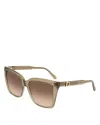 Ferragamo Solid Square Sunglasses, 57mm In Transparent