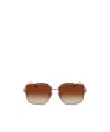 Ferragamo Gancini 57mm Modified Rectangular Sunglasses In Brown