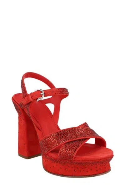 Ferragamo Sonya Leather Platform Sandal In Red
