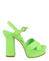 Ferragamo Sonya Leather Platform Sandals In Green