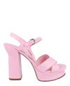 Ferragamo Sonya Leather Platform Sandals In Pink