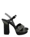 Ferragamo Sonya Degrade Crystals Platform Sandals In Black