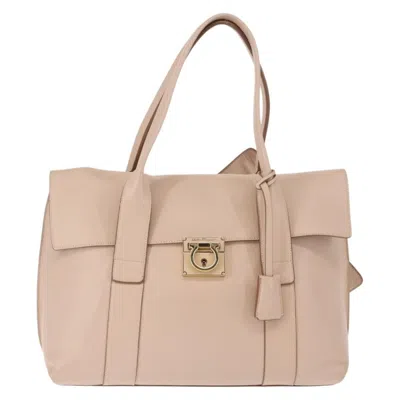 Pre-owned Ferragamo Sookie Satchel Leather Leather Bag () In Pink