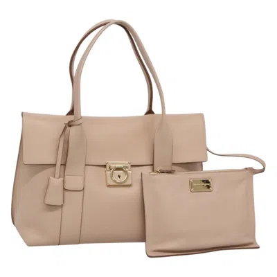 Pre-owned Ferragamo Sookie Satchel Leather Leather Handbag () In Sand