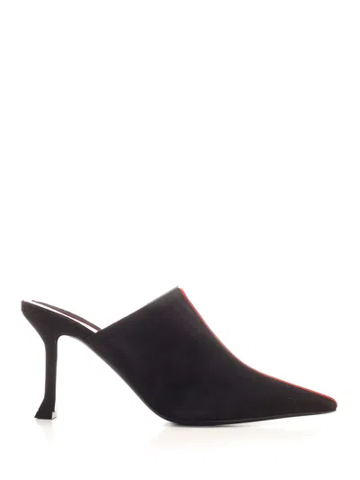 Ferragamo Ladies Black Graphic Insert Sophye Mules