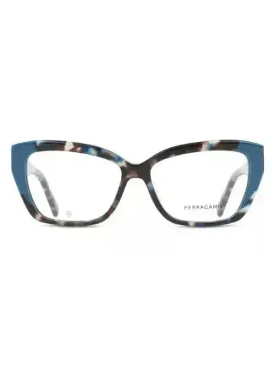 Ferragamo Sophisticated Cat-eye Eyeglasses For Women In Blue