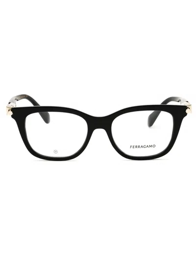 Ferragamo Sophisticated Rectangular Women's Eyeglasses In Black