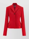 Ferragamo Wool Double Natte One-button Blazer Jacket In Red