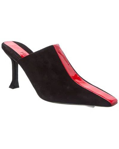 Ferragamo Sophye Suede & Patent Mule In Multi