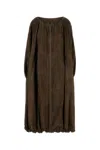 Ferragamo Suede Overcoat With Elastic Hem And Side Pockets