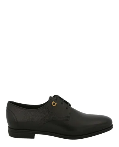 Ferragamo Spencer Leather Dress Shoes In Black