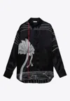 Ferragamo Black Silk Satin Shirt In Black